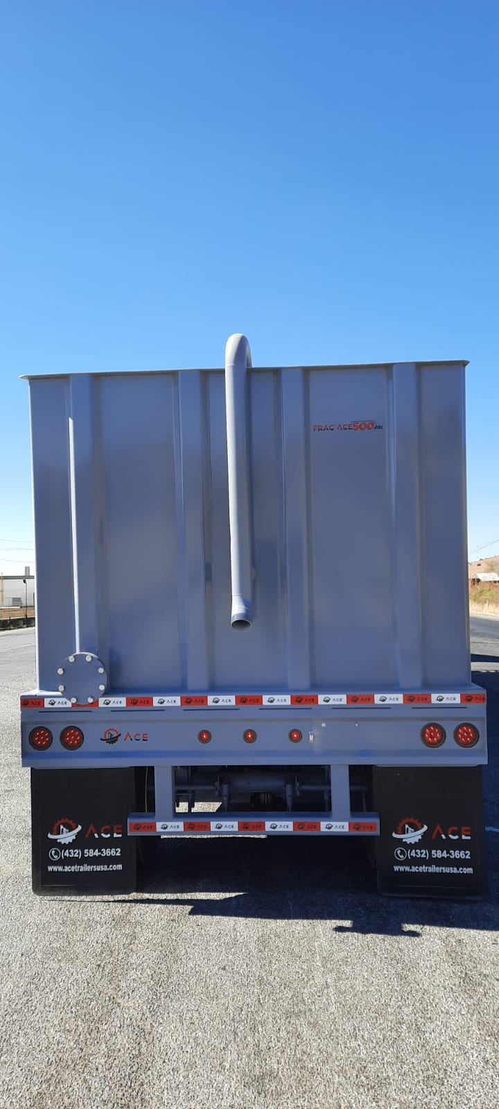 500 BBL Frac Tank Trailer, Back View