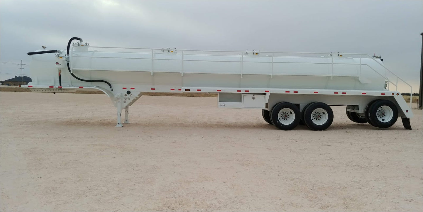 Frac Sand Box Trailer, White, Side View