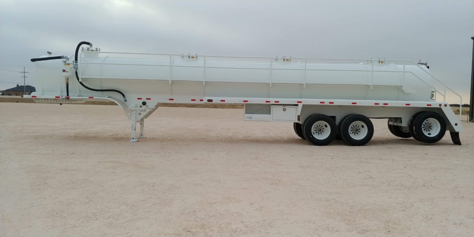 Frac Sand Box Trailer, White, Side View